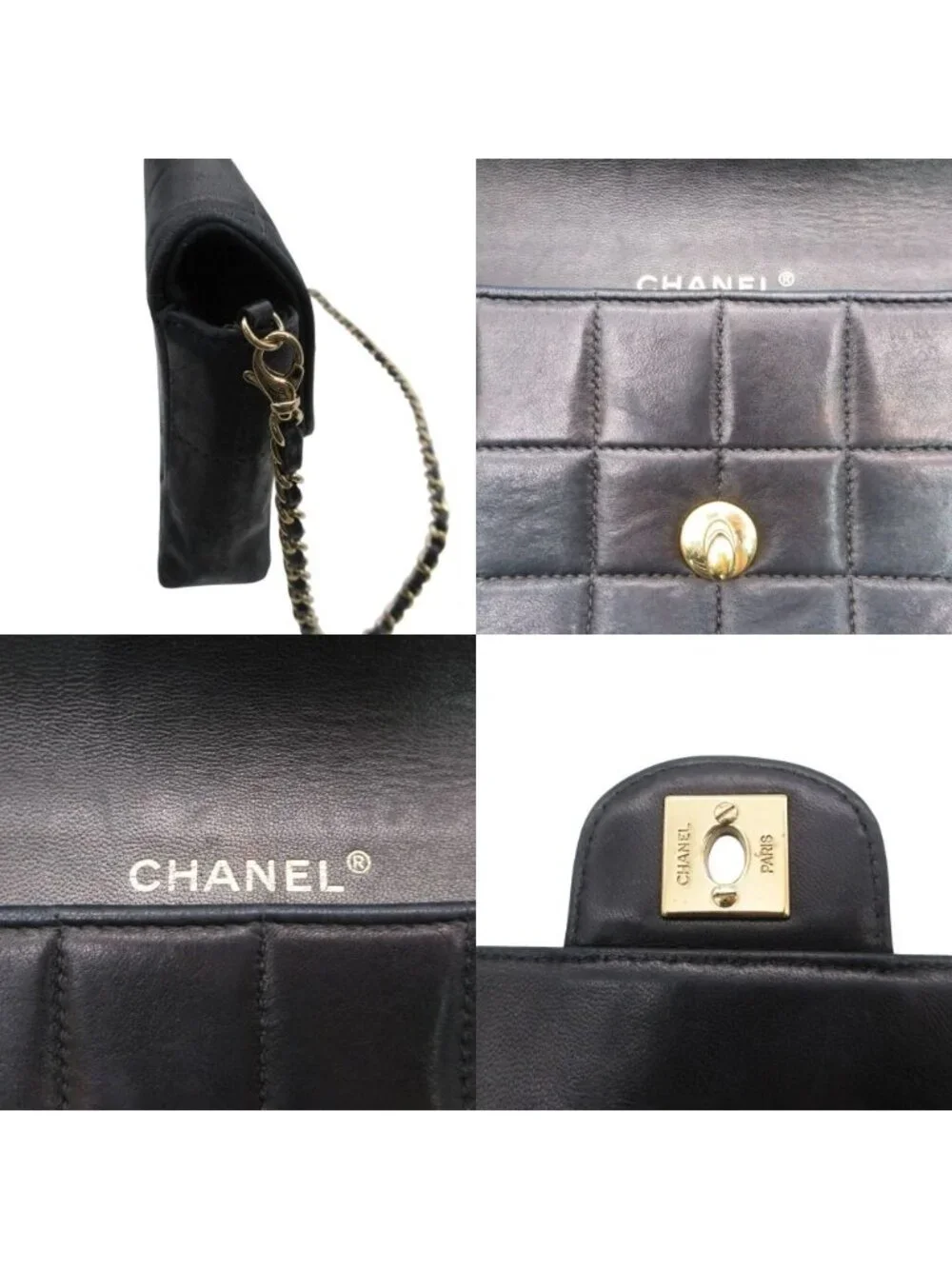 Chanel Shoulder Bag Cho Edge Coat Lambskin Black